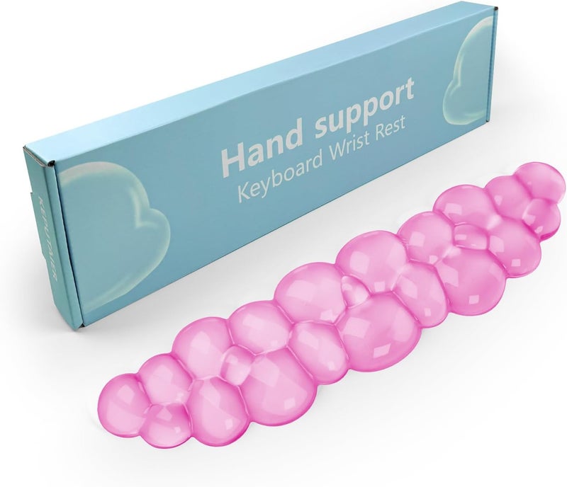KEPUTAIER Gel Cloud Keyboard Wrist Rest, Cute Wrist Support and Arm Support Keyboard Rest for Keyboard Typing Pain Relief，Suitable for Office/Computer/Laptop/Gaming（Keyboard Wrist Rest Pink） - Image 1